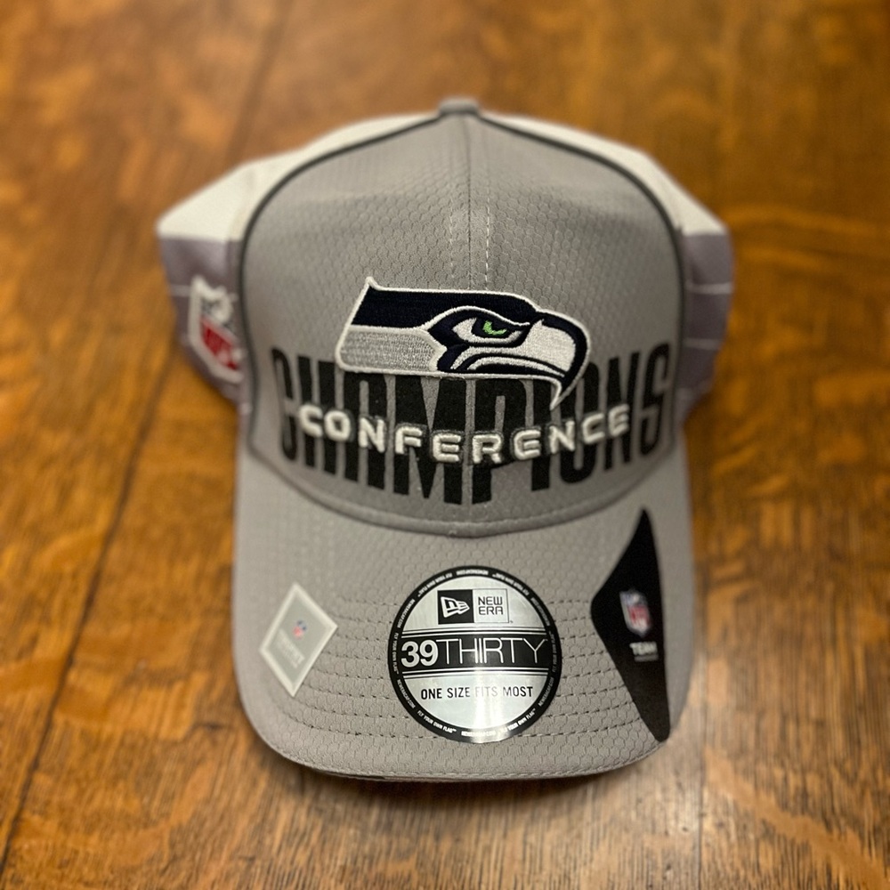 New Era Gray Seahawks Super Bowl XLVIII Champions Stretch Fit Hat OSFM is - Picture 2 of 7